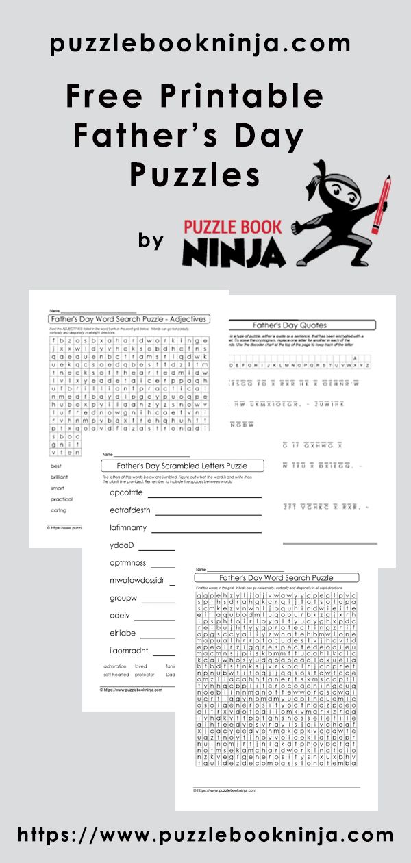 printable and free downloadable father s day puzzles for countless
