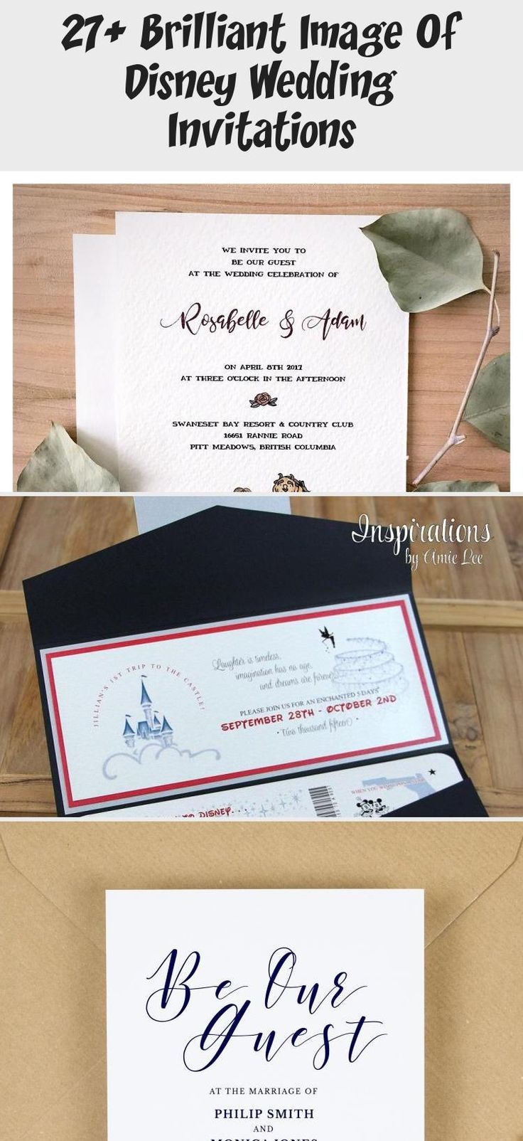 27+ Brilliant Image of Disney Wedding Invitations Disney