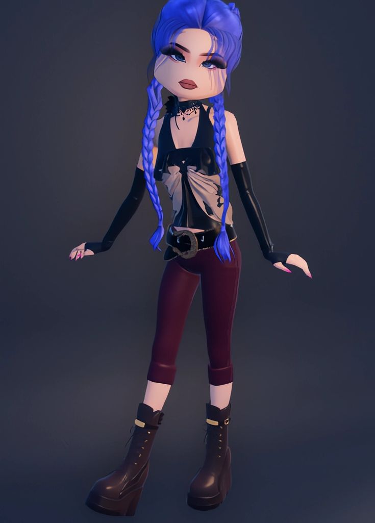 Jinx Arcane dti (full outfit) | Game character, Dress to impress, Video