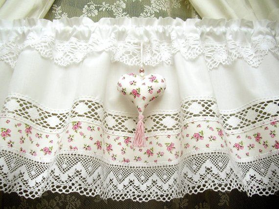 Vintage Scheibengardine Landhaus Gardine Shabby Kurzgardine Fenstervorhang Cantonniere 320 Shabby Chic Kitchen Curtains Country Style Curtains Shabby Chic