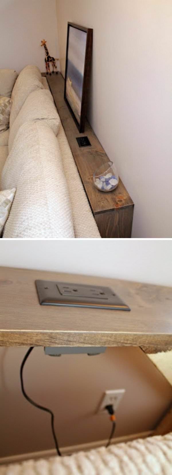 That small space left behind your sofa can be so functional!