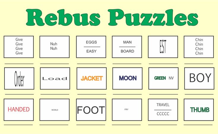 Rebus Puzzles For Adults | Rebus puzzles, Printable brain teasers, Word ...