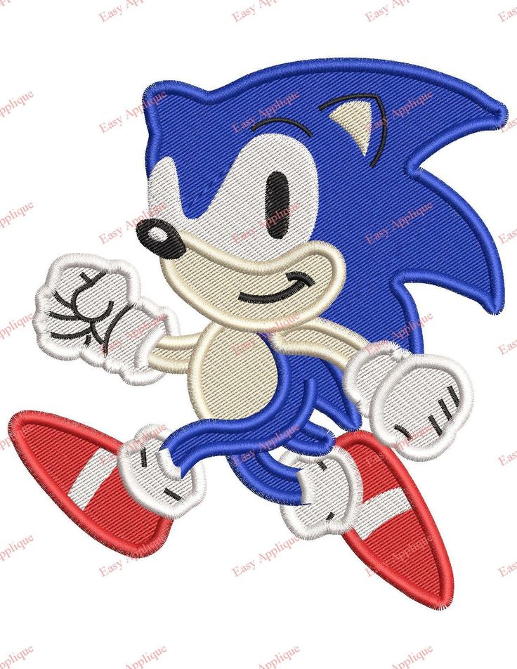 Sonic The Hedgehog Applique Design 06 Machine Embroidery