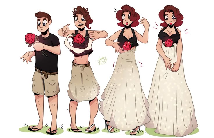 Man turns into woman anime
