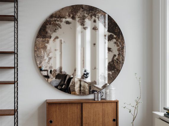 Frameless Antique Mirror Round Hanging Wall Made With Frameless Antique Mirror Round Hanging, How To Hang An Old Mirror