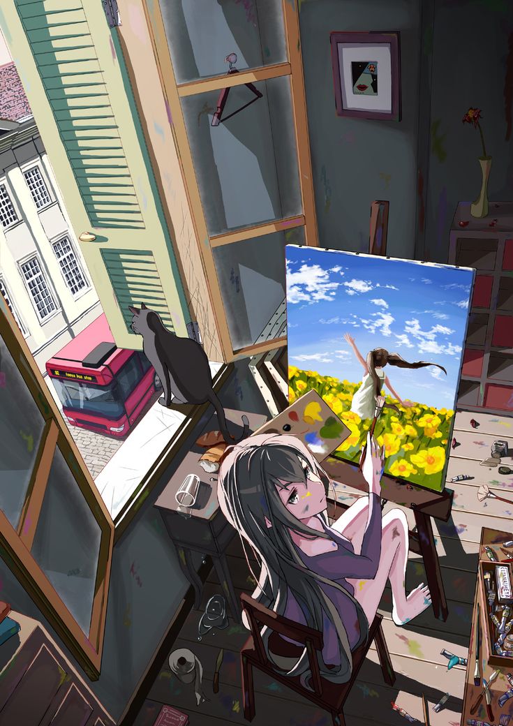 An Anime Girl Drowning In Water In A Room An Anime Girl Drowning In Water In A Room