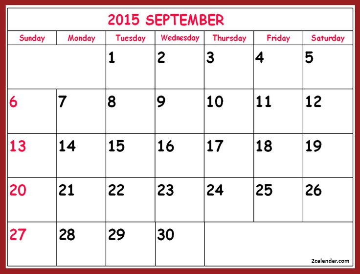 free september 2015 calendar template