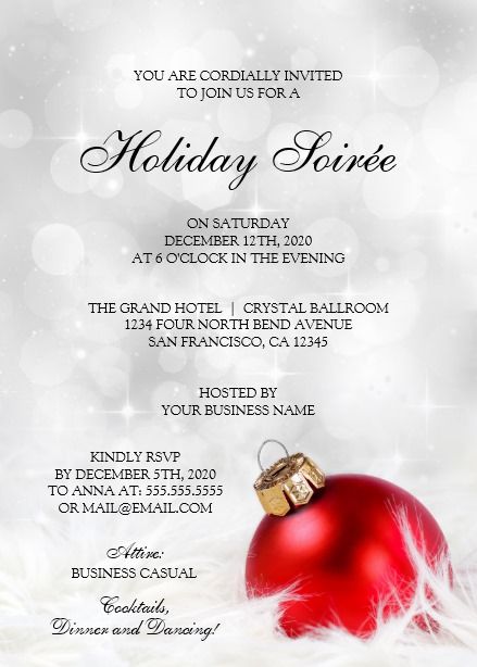 elegant holiday soirée invitation