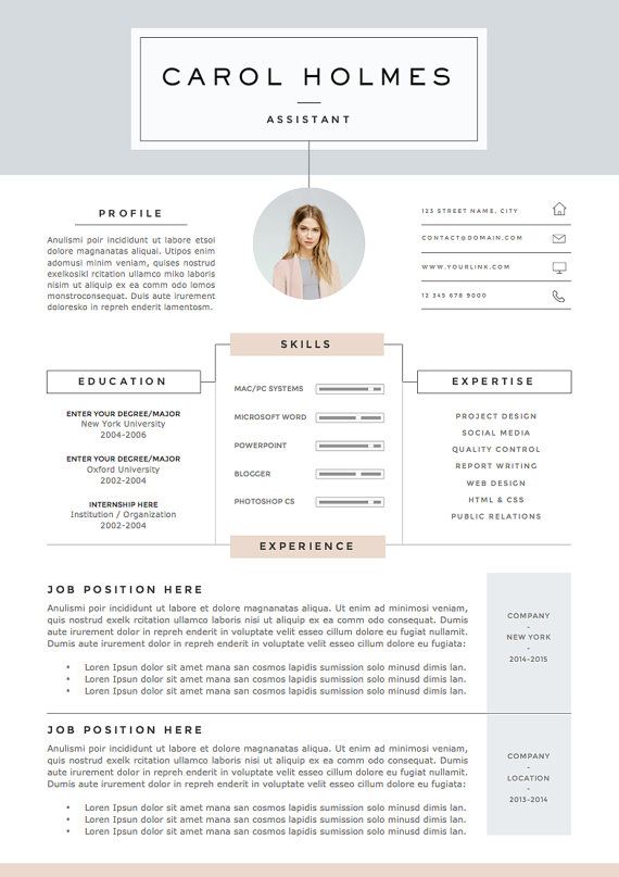 a professional resume template with an image on the top and bottom corner, in light blue