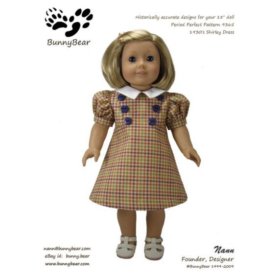 Shirley Dress PDF Pattern For American Girl By Bunnybearpatterns Shirley Dress PDF Pattern For American Girl By Bunnybearpatterns