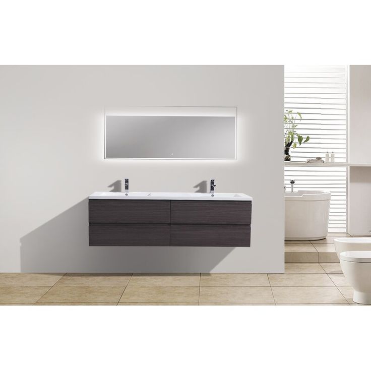 Lina 70 Wall Mounted Double Bathroom Vanity Set Reviews Allmodern Sink Single Allmodern Double Sink Bathroom Vanity, Vanity Set All Modern