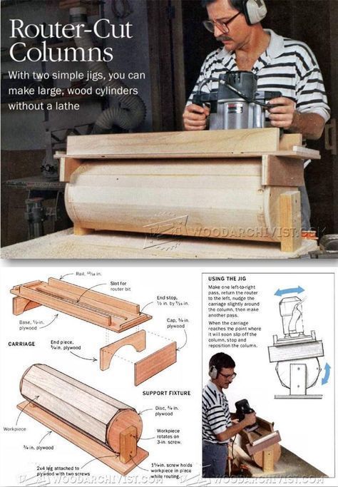 Router Cut Columns - Woodworking Tips and Techniques | WoodArchivist.com #woodworkingtips #RouterWoodworkingProjects