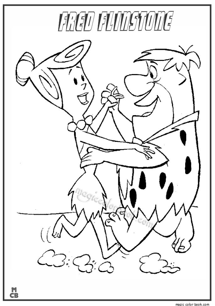 Fred and Wilma Flintstone coloring page Cartoon coloring pages