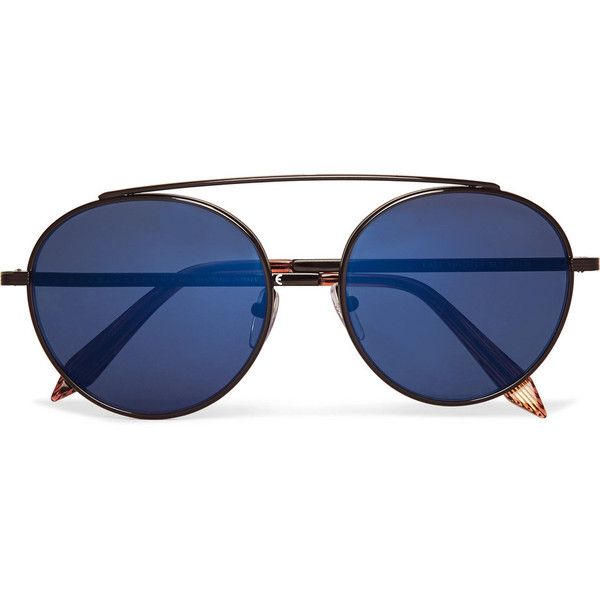 Victoria Beckham Round Frame Metal Mirrored Sunglasses 325 Liked On Polyvore Featu Victoria Beckham Round Frame Metal, Round Mirror Lens Metal Frame Sunglasses