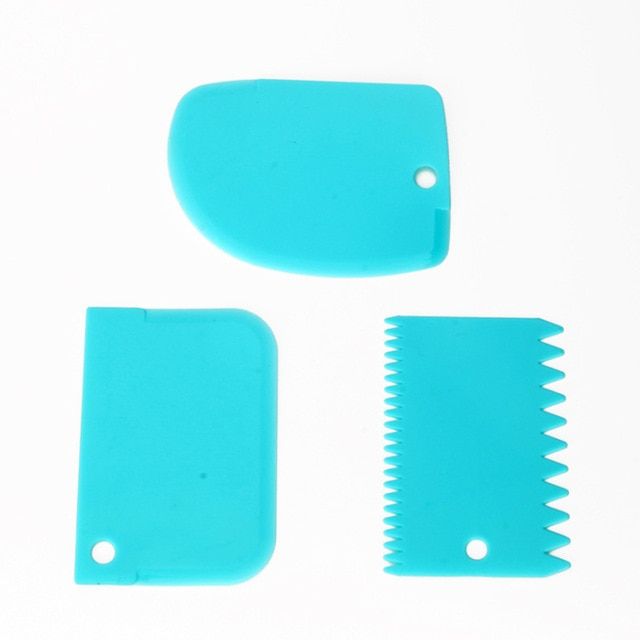 3PCS Plastic Dough Icing Fondant Scraper Cake Baking Decorating Pastry Tools