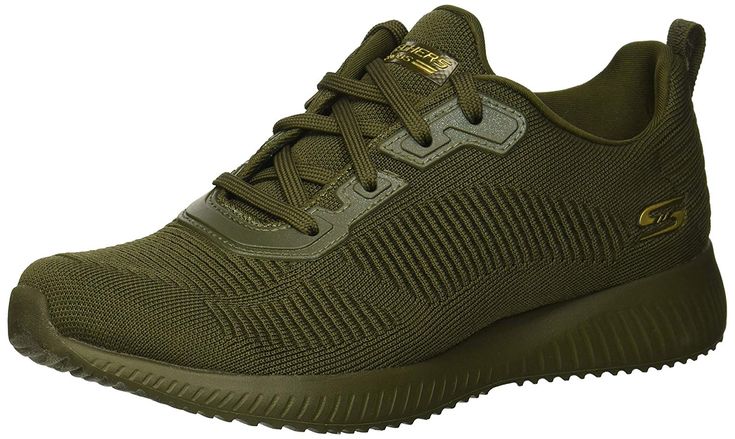 Skechers Women's BOBS Squad-Tough Talk Trainers, Green ...
