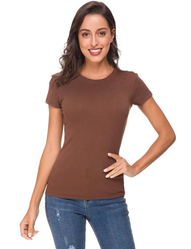 Acacia Flowers Womens Knitting Casual Short Sleeve Tight Top Acacia Flowers Womens Knitting Casual Short Sleeve Tight Top