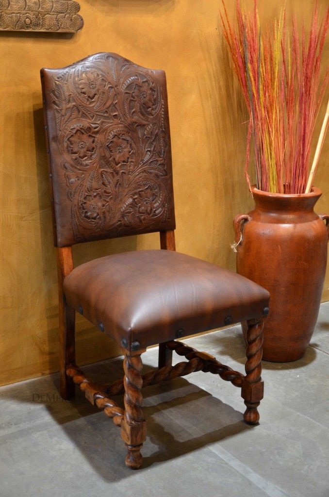 Silla Chapital Leather Chairs Demejico Rustic dining room