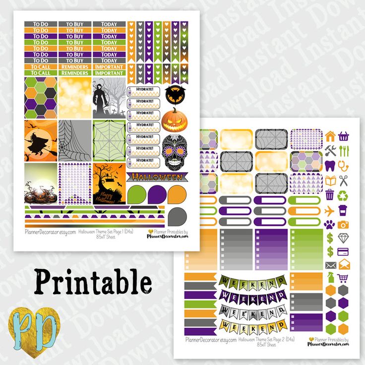 halloween printable planner stickers monthly sticker kit printable