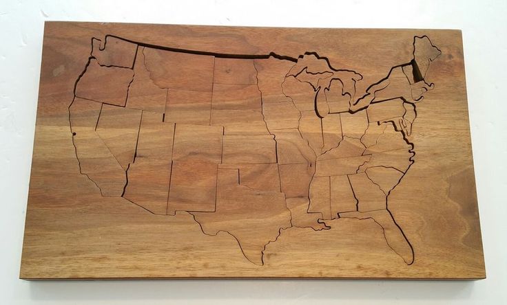 Vintage US United States Map Wooden - C417090a2d8df6a493cb094512af9c28