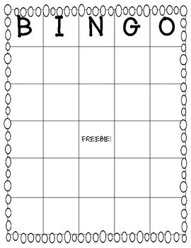 bingo card template word