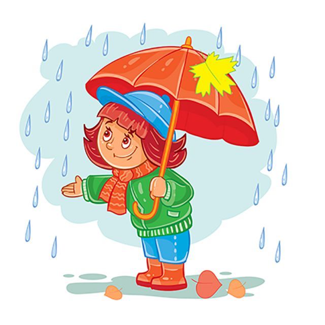 Vector Icono De Niña Pequeña Con Un Paraguas De Pie Bajo La Lluvia Dibujo De Niños Jugando Dibujos Para Niños Manualidades Para Niños Pequeños