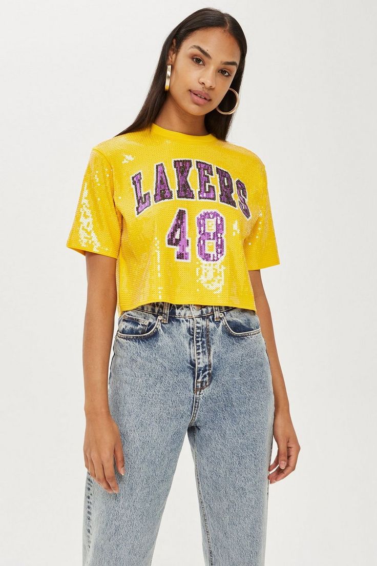 Lakers Sequin Crop Top by UNK X Topshop - New In Fashion - New In ... Lakers Sequin Crop Top by UNK X Topshop - New In Fashion - New In ...