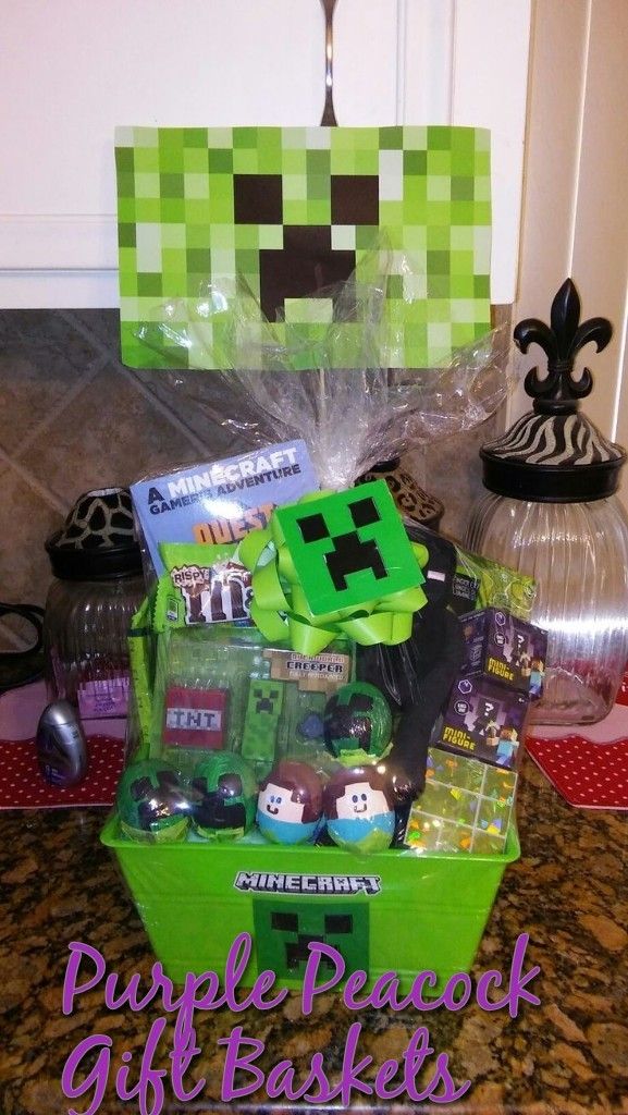 Minecraft Easter Basket Easter Basket Diy Easter Kids Minecraft Easter Basket