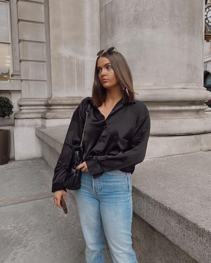 Satin shirt sales outfits
