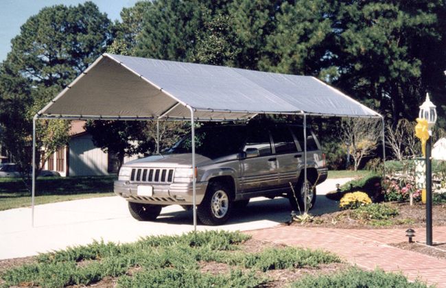 King Canopy 6 Leg 10 X 20 Portable Garage Withsilver Cover Canopy Outdoor Carport Canopy Patio Canopy