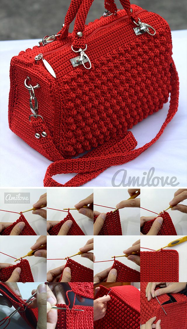 Bobble Stitch Handbag Crochet Pattern Tutorial | CrochetBeja