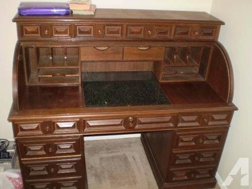 Teak roll top desk deals