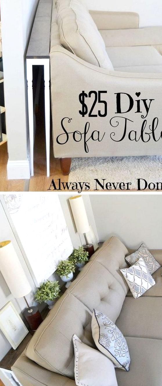 Sofa Table Behind Couch and Against The Wall in 2020 | Diy sofa table