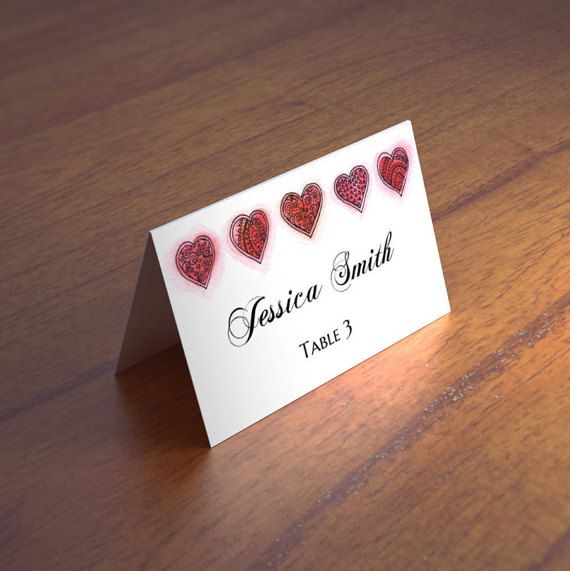 wedding reception place cards templates
