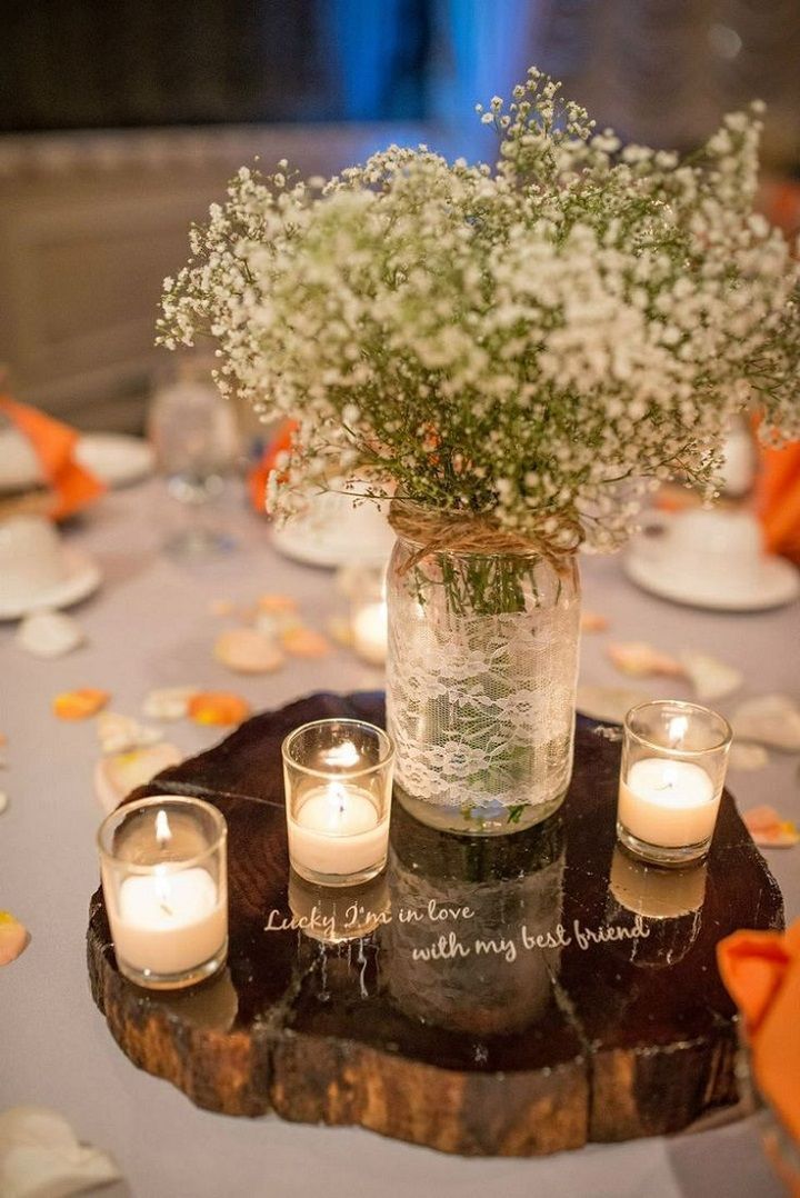 Beautiful Mason Jar Candles And Lace Perfect For Shabby Chic