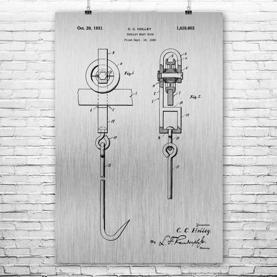 Meat Hook Poster Print Butcher Gift Meat Locker Butchers Shop Meat Lover