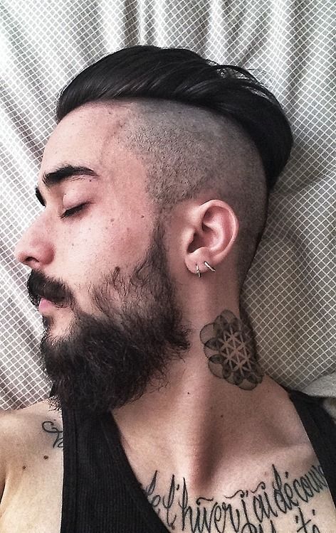 scruffy black beard and mustache nice neck tattoo tattoos scruffy black beard and mustache nice neck tattoo tattoos