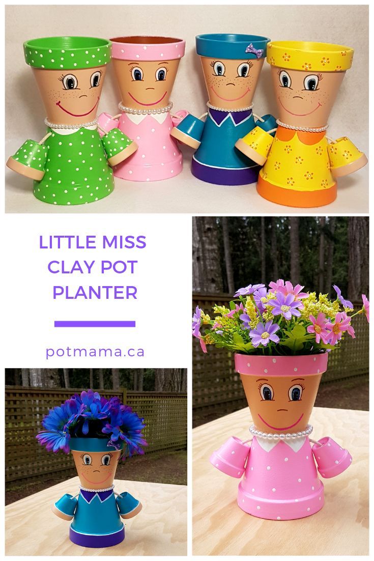 Patriotic Clay Pot People I Made For My Dad Clay Pot Crafts Clay Flower Pots Clay Pots
