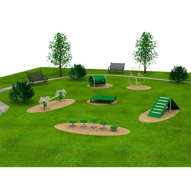 A 3d Rendering Of A Park With Playground Equipment a-3d-rendering-of-a-park-with-playground-equipment