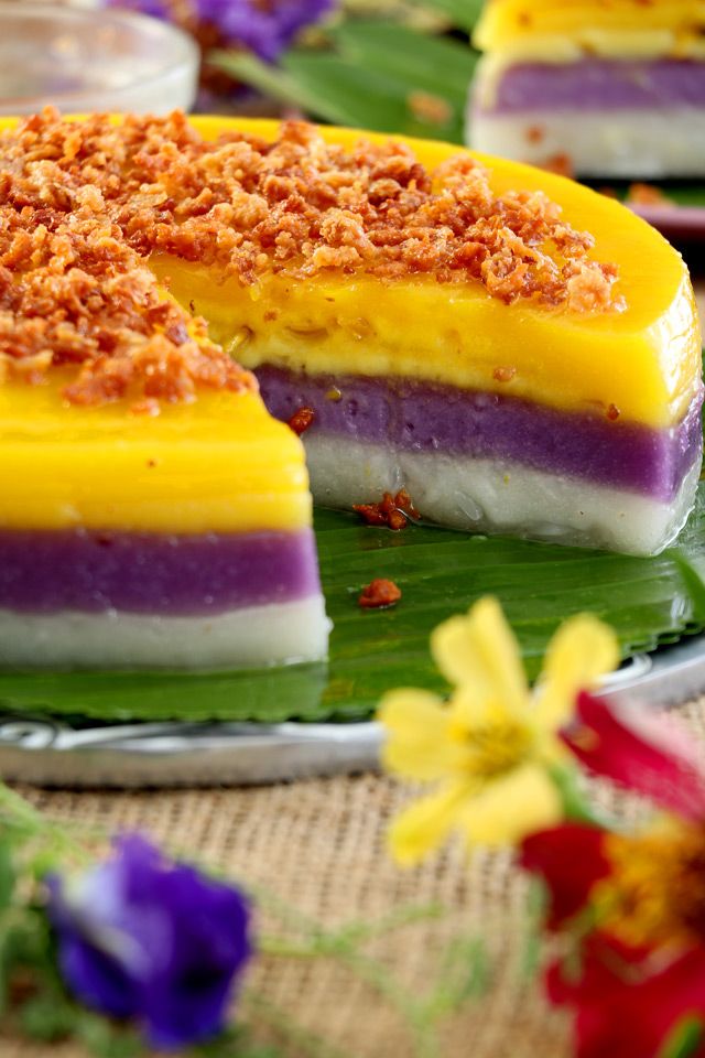 Sapin Sapin Recipe With Jackfruit Ube And Macapuno Recipe Sapin Sapin Recipe Jackfruit Recipes Filipino Desserts