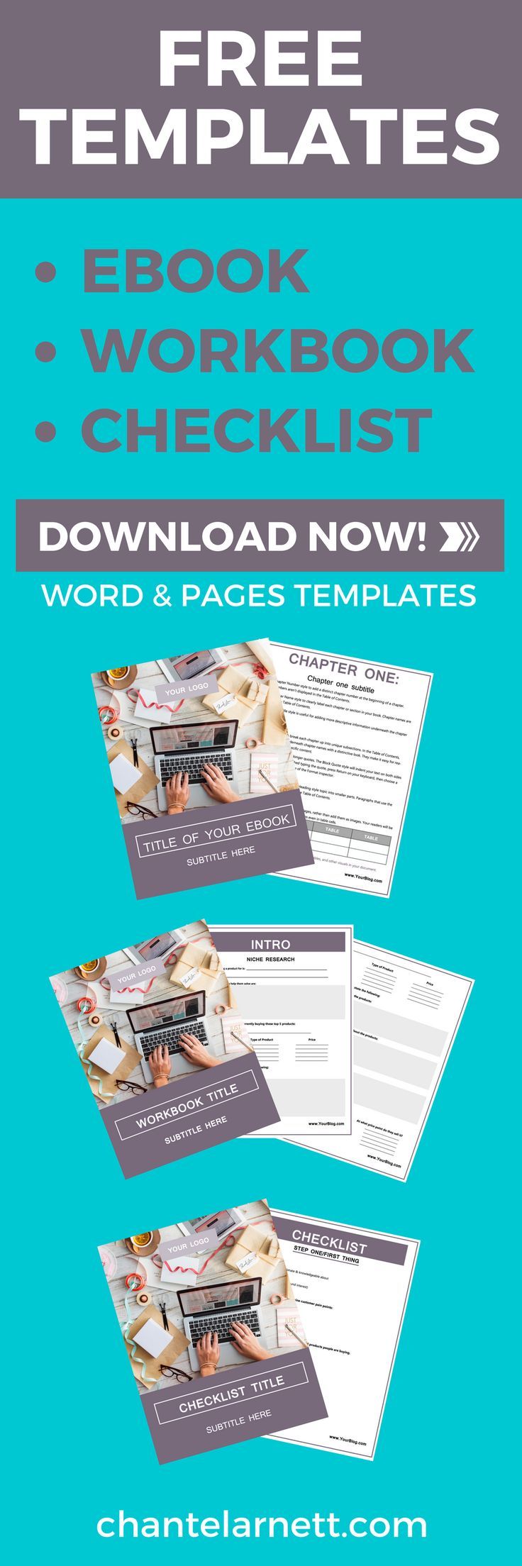 FREE EDITABLE TEMPLATES! Have you always wanted to create your own checklists, eBooks, and workbooks for your audience? But you don't have the time to create them from scratch? Do you need an awesome lead magnet for your email list but you're not that comfortable with design? Then these three editable templates are perfect for you! via @chantel_arnett ebook template | workbook template | checklist template