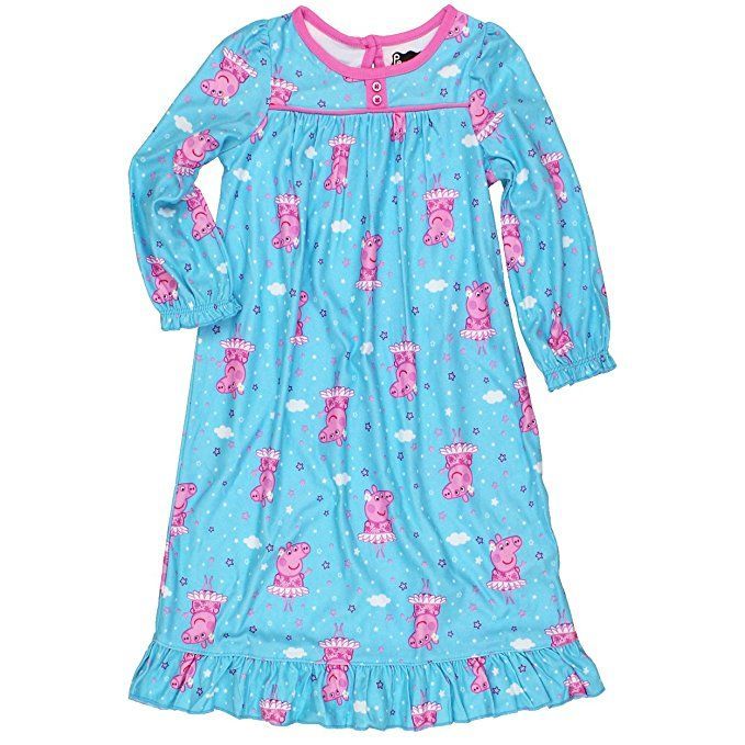 Peppa Pig Toddler Girls Short Sleeve Dress Up Fantasy Gown Nightgown Pajamas