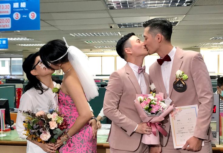 Same-sex couples start registering marriages in Taiwan Hundreds of same-sex coup...