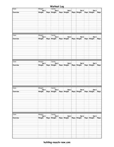 blank workout log