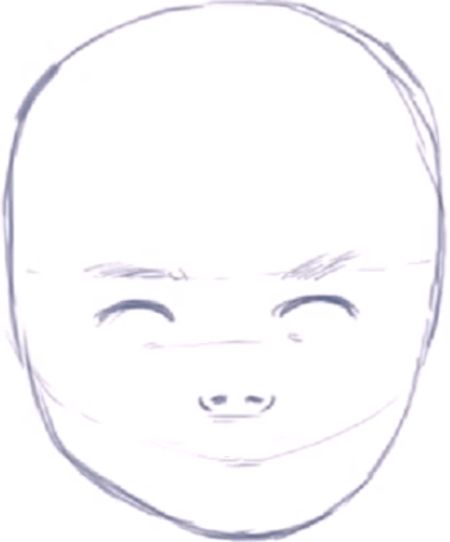 Line Drawing Baby Face : How to draw a baby s face head with step by drawing