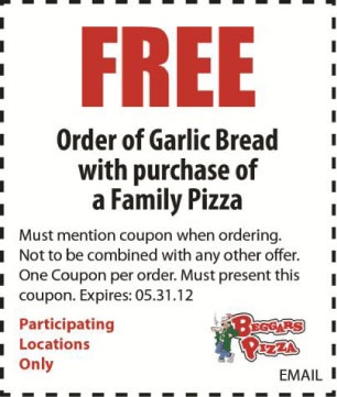 Beggars pizza coupons