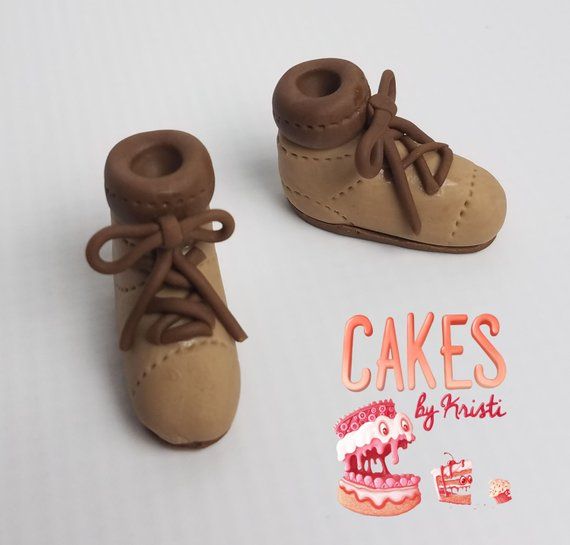 One Pair Of Fondant Hiking Boots Small Made To Order Etsy Hiking Boots Fondant Pairs