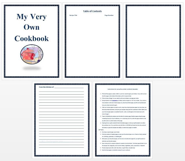 cook book template