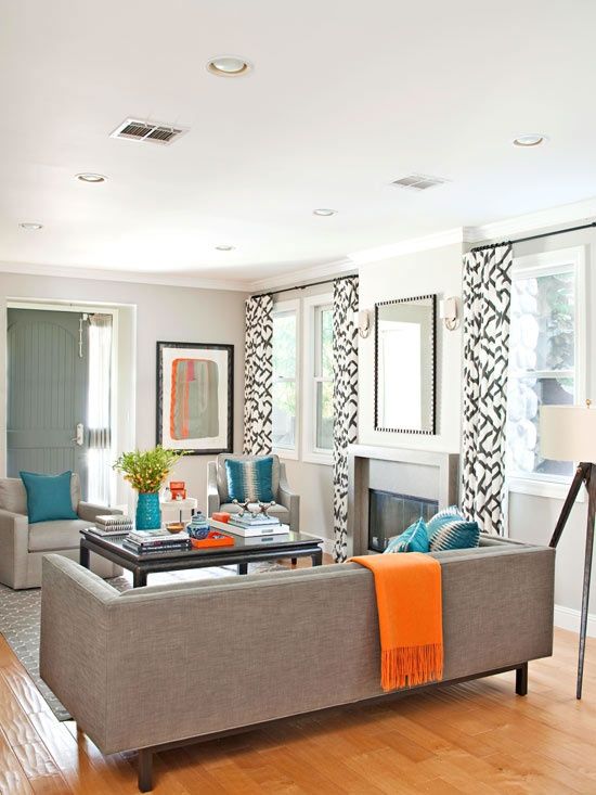 Modern Decor For The Home Pinterest Room And Modern Gray Living Room With Turquoise And Orange Accents Black White D I Love The Clean Crisp Look But Still Inviting