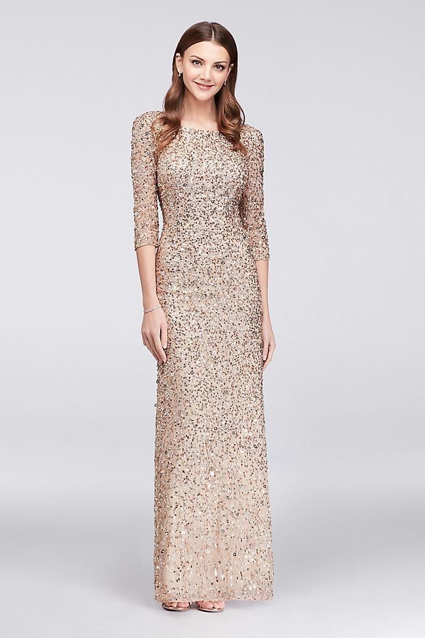 234 Best Mother Of The Bride Groom Images On Scoop Back Champagne Silver Sequin Mother Of The Bride Gown By Adrianna Papell Available At David S Bridal